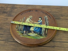 Vintage – 7½“ Recuerdo-De-Argentina Souvenir Wall Hanging Oil Painting on Wood