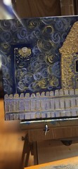 Shimmering Night House 11x14Bold Color Modern Abstract Art Original Canvas