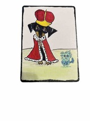 1Original Dog Marker art card ACEO dorisann1022 Dashund Sausage King Of Pets