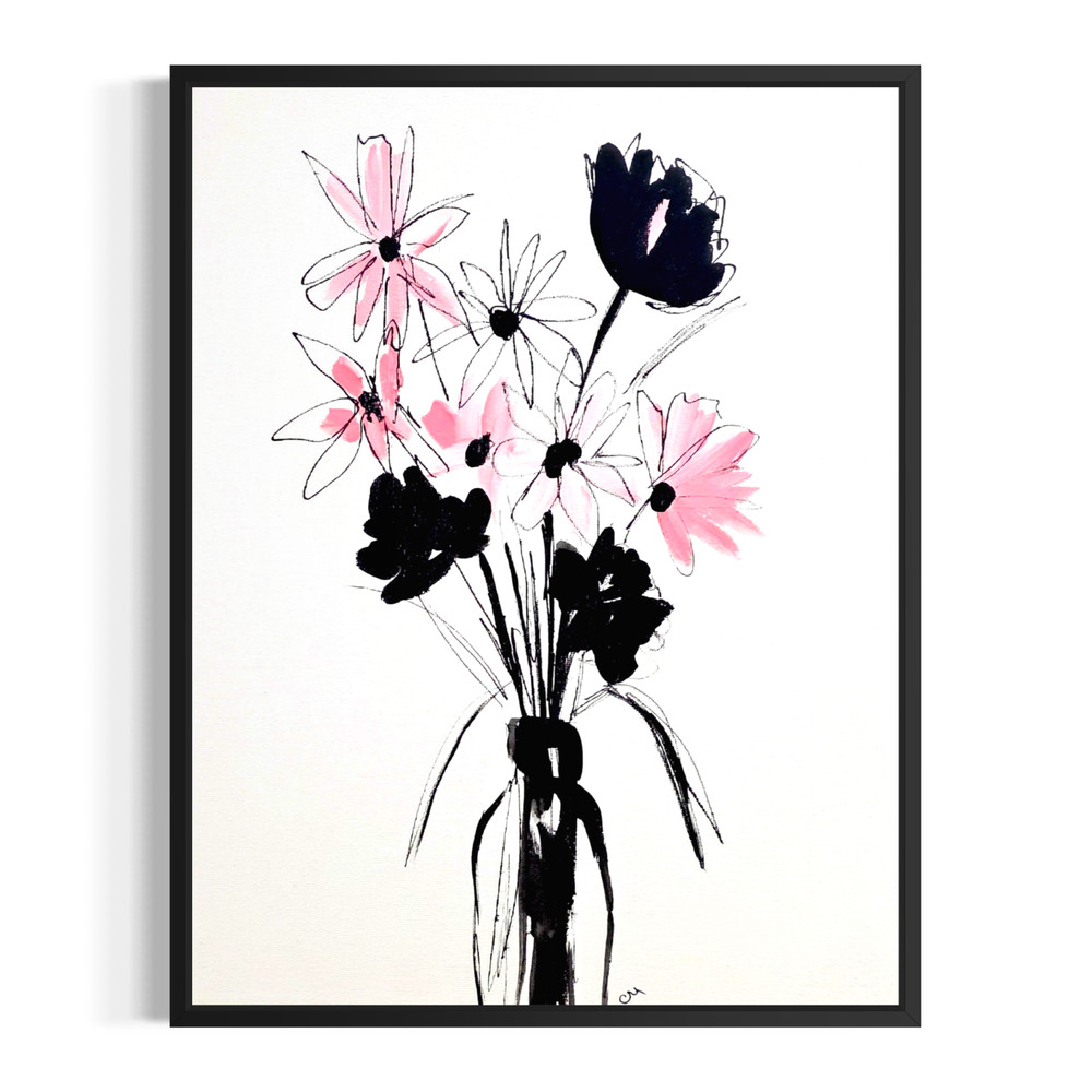 Original Abstract 11×14 Botanical Painting Acrylic Canvas Wall Art Home Decor