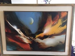 Leonardo Nierman Original Oil Painting Lava Fuego Magico Signed