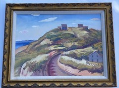 ANTIQUE PAINTING JO CAIN 1930’S WPA ARTIST NEW YORK LANDSCAPE BEACH COASTAL