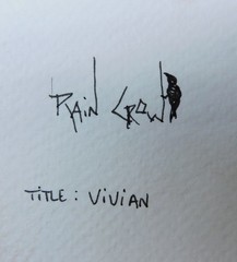 ACEO Woman Vivian Figure Painting Original with Magnetic Sleeve Art by Rain Crow