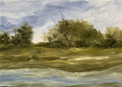 ACEO Original Oil Painting Landscape ATC Art Card Nature Abstract by Emmer Plaxe