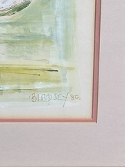 Alfred Birdsey Watercolor Abstract Art Painting Boston Public Garden Swan Boats