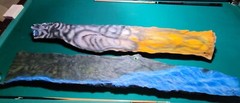Pair Of Animal Natural Shaped Wood Log Paintings
