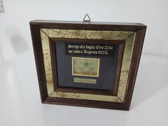 Star of Merit of Work 22kt Gold Leaf Painting on 925 Silver Taranto 1984