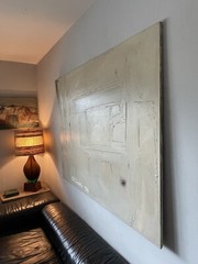 LARGE VINTAGE MODERN ABSTRACT EXPRESSIONIST OIL PAINTING OLD MODERNISM 1974