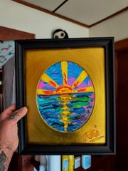 abstract Painting On Canvas Framed Beach Art