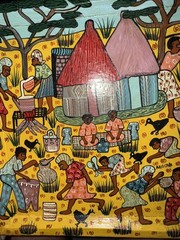 Zimbabwe Africa Artists Project Art•By MILCAH•Oil Painting•Twins Birthday Party