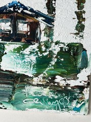 Bahamas Tropical Beach Impasto Oil Painting Palm Tree Cottage Island Wall Decor