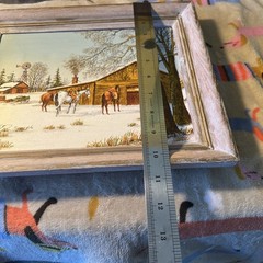 Vintage R. Smith Colonial Country Americana Oil Painting