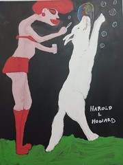 WOMAN AND DOG PAINTING 12×16 (FUN WITH BUBBLES) ORIGINAL AND SIGNED