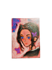 Miniature Fine Fan Art Study • Acrylic on Canvas • Signed Original