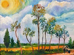 Vincent Van Gogh (Handmade) Oil On Canvas, Signed, Stamped & Framed Painting