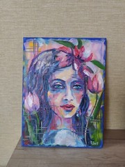Original Art Woman Modern Oil Portrait Expressionism Author’s Painting Canvas