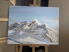 painting oil mountains 60x80sm canvas on stretcher, tanya mauna
