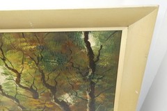 Original Oil Painting Canvas Framed Signed D’Ausf Impressionist Landscape Water