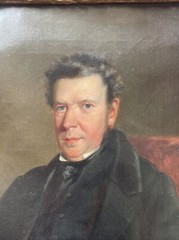 Antique Early American Portrait Painting 18th To 19th Century Estate Heirloom