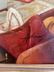 Oil Painting of Interior Scene – Drawing Room – Signed