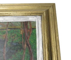 Vintage Signed Impressionism Framed Oil Painting River Running Through Tunnel