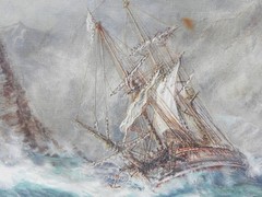 Marine art clipper ship 1973 painting James William Blanch 1905-c.1990s