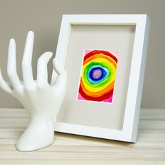 Original painting ACEO miniature OOAK modern art unique circle LGBTQ No. 894