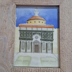 Angela Original Watercolor Painting Pazzi Chapel Florence Signed Framed 1 of 1