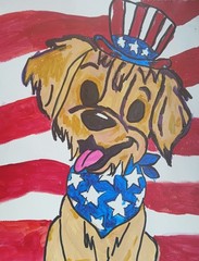 Abstract/Expressionism 11×14 Patriotic Pup Colorful Street Art Painting