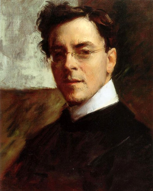 hand-Painting William Merritt Chase – Portrait of Louis Betts with glasses