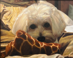 Dog Pet Portrait Hand-painted and Signed Oil Painting