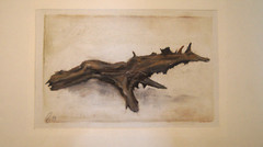 ::FRANZ EHMKE *1928 -2018 GDR PAINTER IMAGE OF A WOODEN PIECE DRIFTWOOD