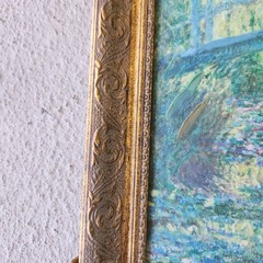 Monet “Water Lily Pond” Textured Wall Art Print Canvas 14.5” X 14.5” Framed New
