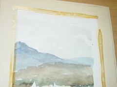 Original Watercolor Painting EDWARD WESSON Dover Beach Signed Brodick Bay