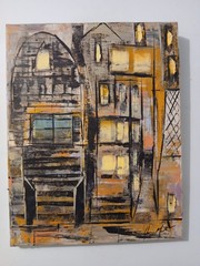 original abstract Acrylic paintings on canvas „The Neighborhood“