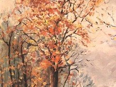 Original Oil painting INSPIRED by Robert Woods October Morn beautiful! framed