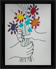 Abstract After Picasso Bouquet of Peace 11 x 14 Handmade colorful Art Painting