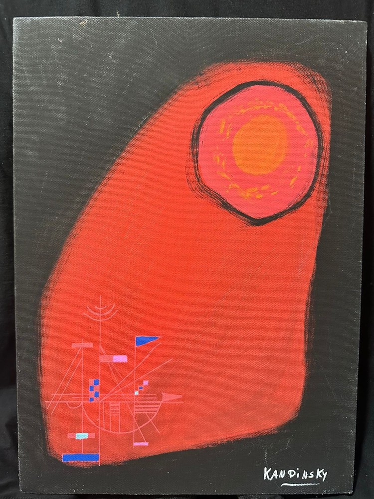 Wassily Kandinsky painting oil on canvas signed stamped vintage