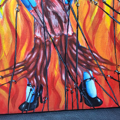 1 original 2 prints horror pinup girl art zombie girl meat dress hooks tattoo