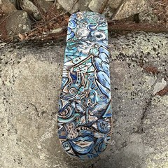 Trippy Maine Artist Mandy Cyr Painting On Skateboard Deck Art Outsider Art