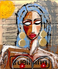 BIG Pop Art STUNNING WHITE CAT Upcycled 17 X 21 PAINTING SWARTZMILLER DNA signed