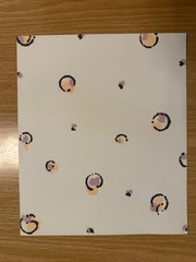 Vtg Gouache Abstract Ring Dot Textile Design Cream Studio