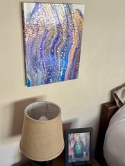 Original Acrylic Swipe Painting On 11×14” Wood Board. Great Small Space Decor.