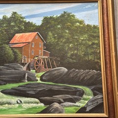 Beautiful Original Oil Landscape Painting Signed Bachman Frame 23 X 19 Inches