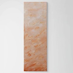 Peach Textured Painting, Japandi Decor, Terracotta Canvas Original Art 10×30