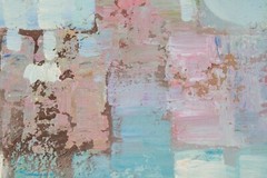 Mid-Century Abstract Oil Painting By Chirard? With Wooden Frame