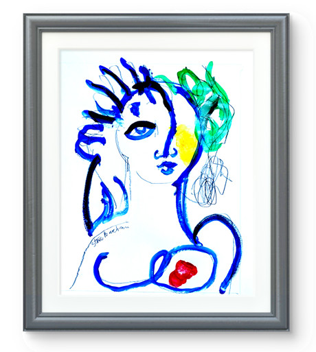 Abstract Art „Open Hearts“ Original Acrylic 18×24 inch Painting on Gallery Paper