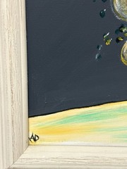 Original Floral Still Life Acrylic Painting Framed on Canvas Signed AD 19×23.5