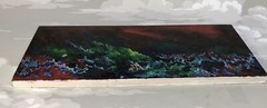 Art Original Acrylic On Wood signed Nancy Peidelstein “Magnificent Storm”