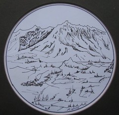 M. WILKS NEW ZEALAND INK STUDY „CORONET PEAK NZ“ C 1990